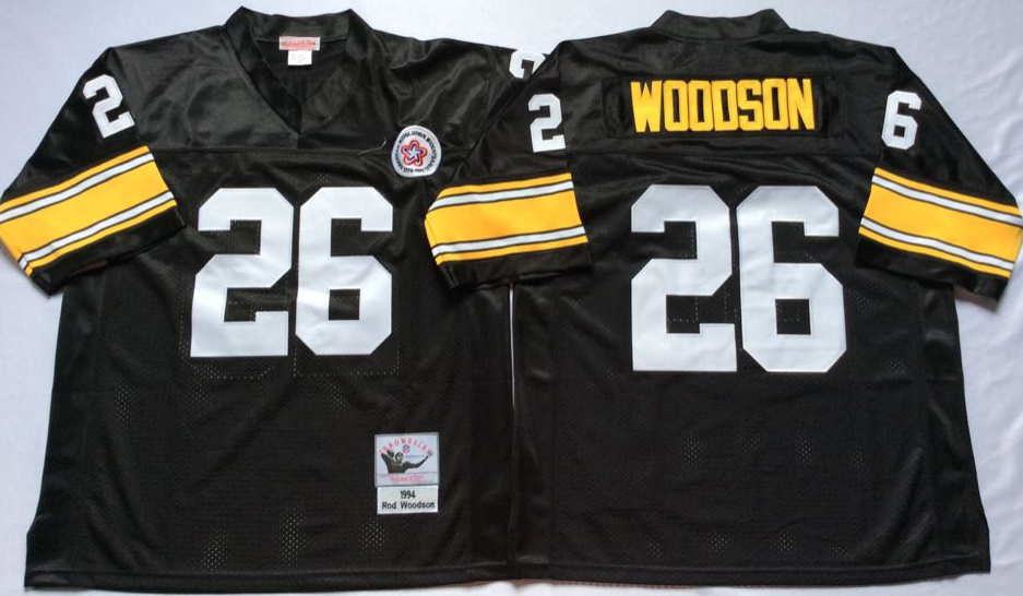 Men NFL Pittsburgh Steelers 26 Woodson black Mitchell Ness jerseys